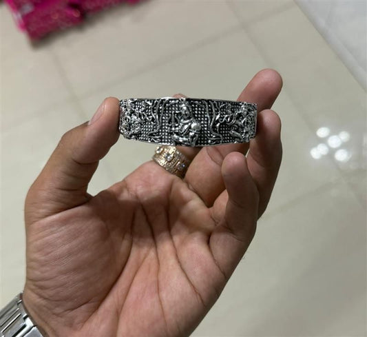 Men's Oxidised Silver Mahakal Bracelet Jewellery