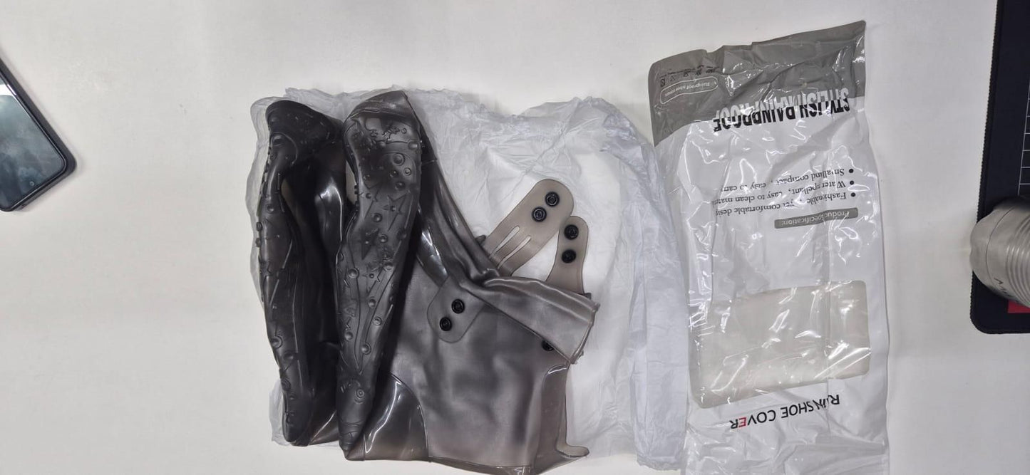 Waterproof Rain Shoe Covers with Secure Button Closure Footwear