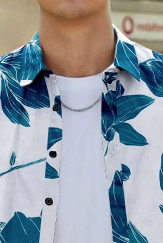 Men's Printed Half Sleeves Regular Collar Casual Shirt Men