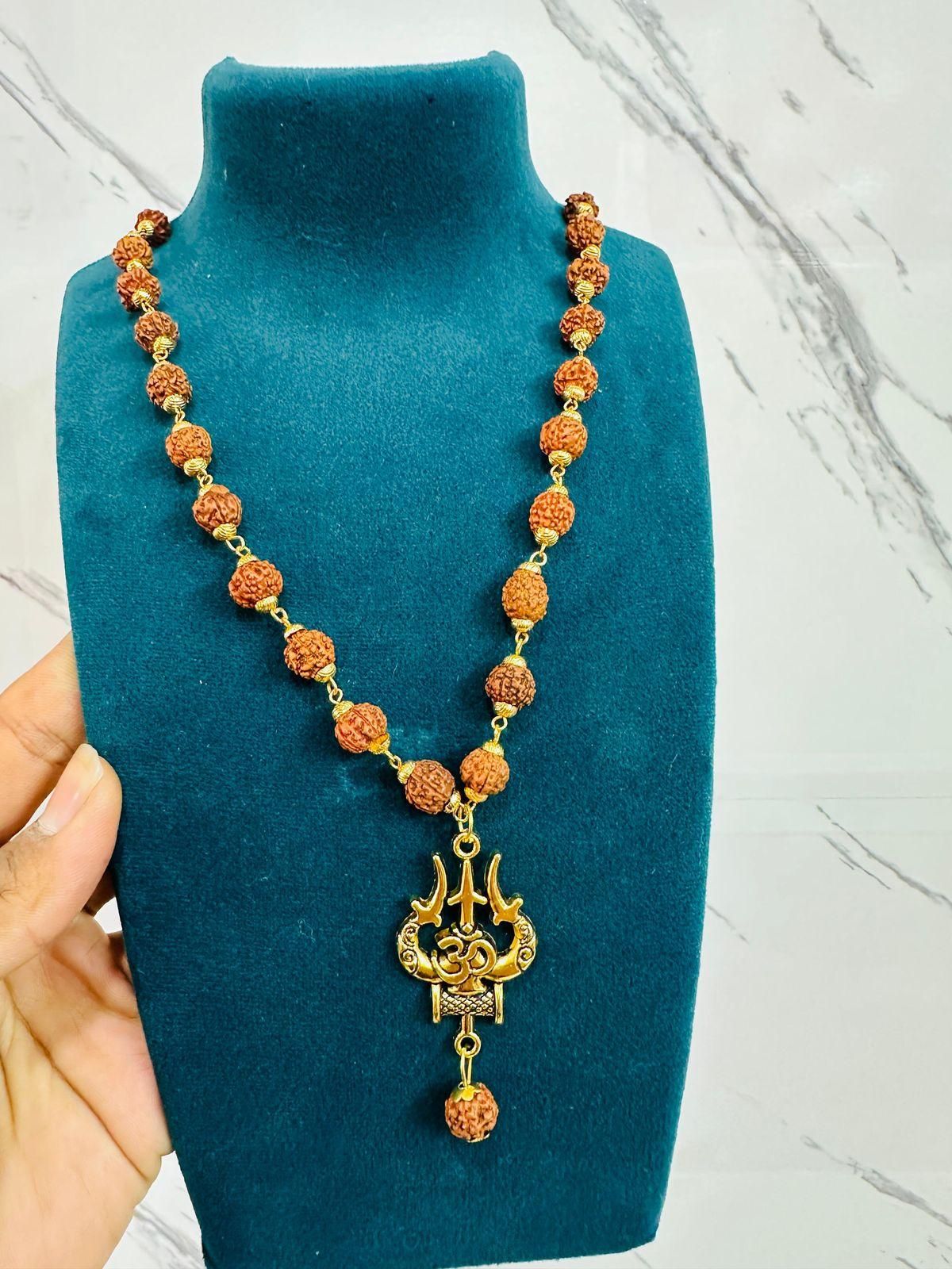 Panchmukhi Rudraksha OM Shiva Trishool Mala Jewellery