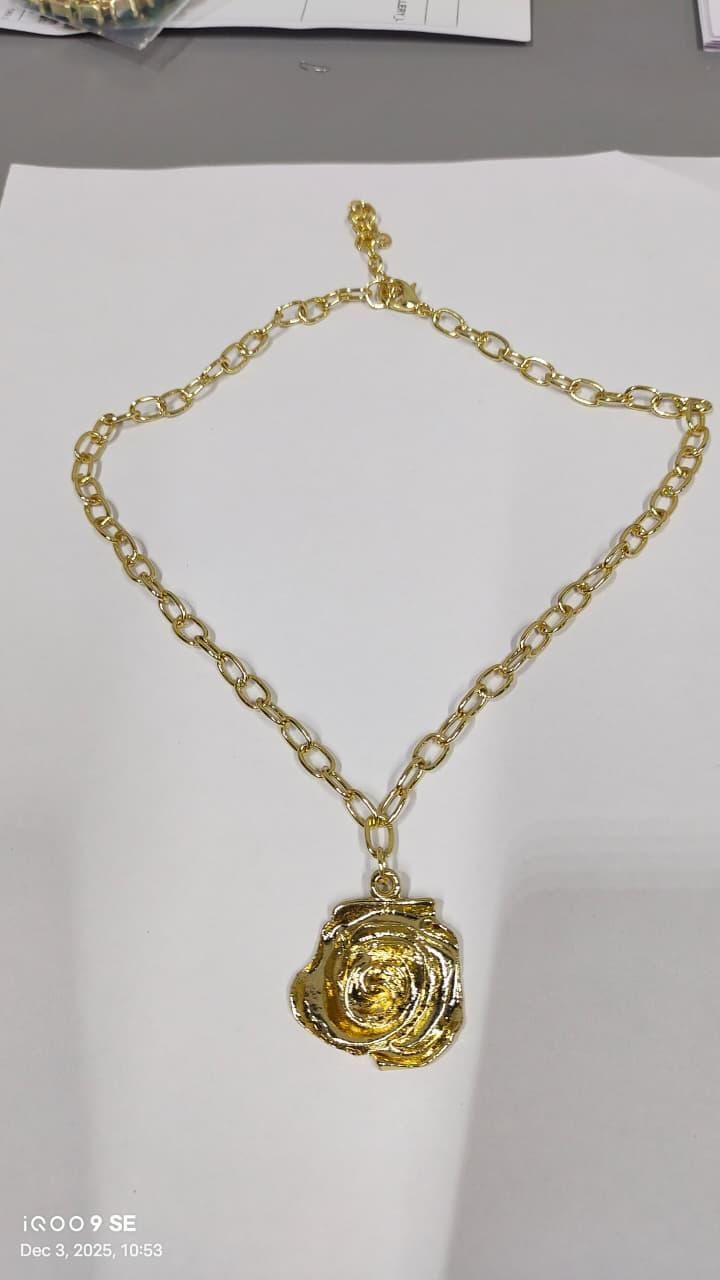 Set of Rose Necklace, Earrings, Bracelet and Ring