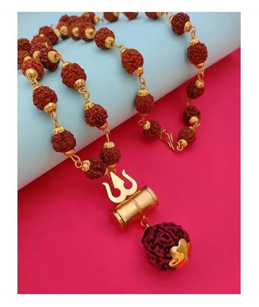 Shiv Trishul Penfant with Rudraksha Chain Jewellery