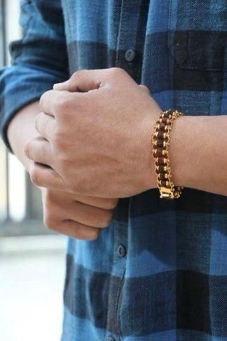 Genuine Paanch Mukhi Modern Rudraksha Bracelet With Gold Plating. Jewellery