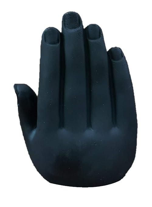 Black-Golden Handcrafted Meditating Palm Buddha Idol Home Essentials