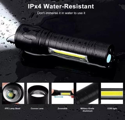 Pocket Size Mini Portable XPE + COB LED Tactical Flashlight Electronics