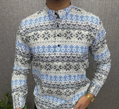Men's Printed Spread Collar Casual Shirt Multicolor Men