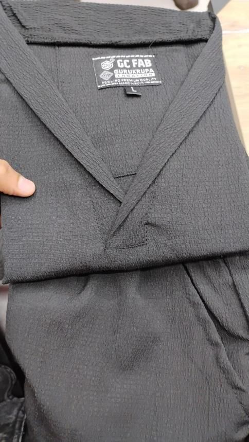 Men's Crinkled Co-Ord Set Black Men