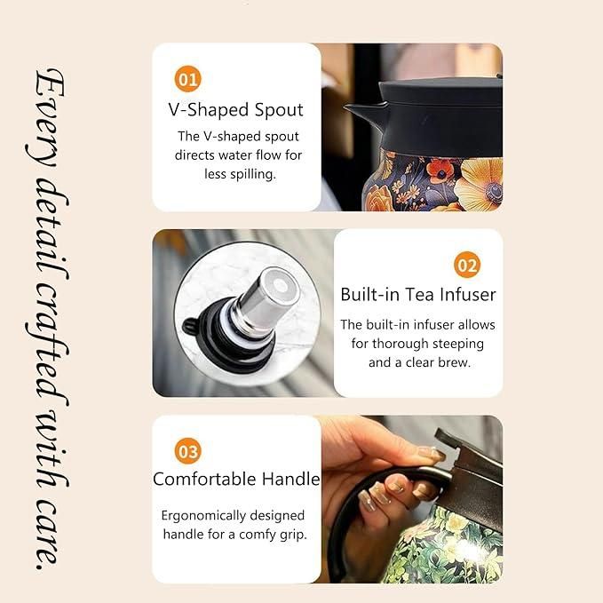 Insulation Pitcher - Vacuum Kettle Portable Hot Water/Teapot (800ml) Electronics