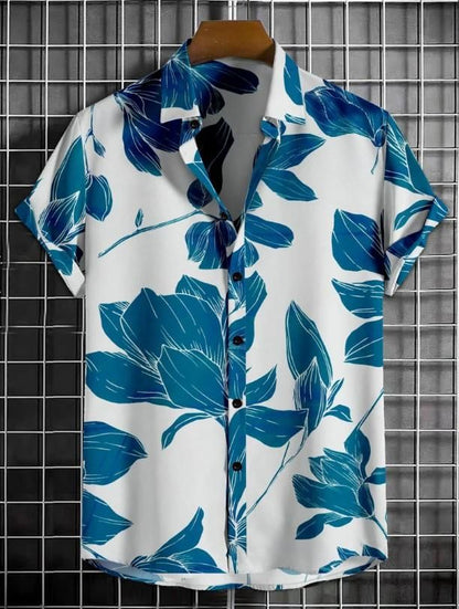 Men's Printed Half Sleeves Regular Collar Casual Shirt Men