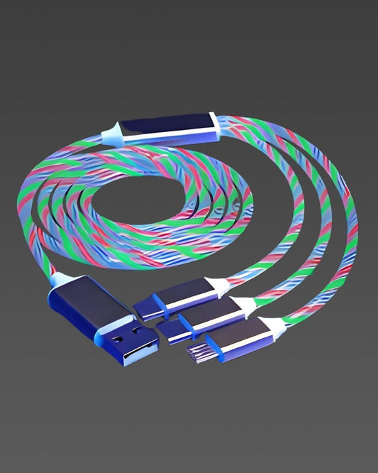 Fast 3 in 1 Multiple Pin With LED Light Magnetic Charging Charging Pad - Assorted color Electronics