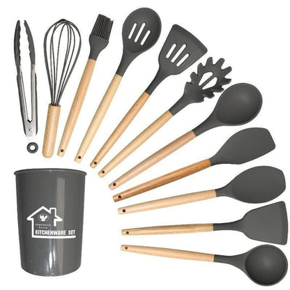 Silicone Cooking Utensils Set of 11pcs with Holder Accessories