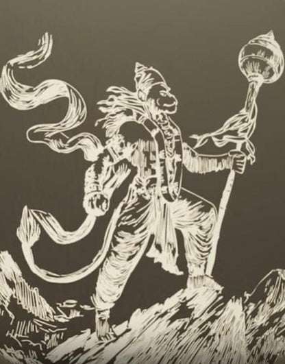 Protector Hanuman Godform Pendant with Chain Jewellery