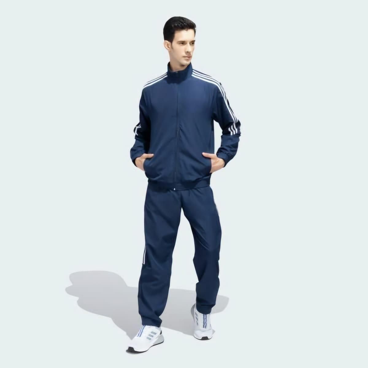 Men's Side Stripe 4 Way Polyester Track Suit Men