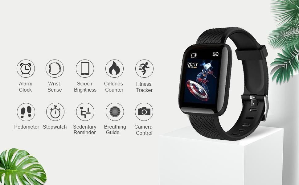 ID116 Plus Smart Bracelet Fitness Tracker Color Screen Smartwatch Heart Rate Blood Pressure Pedometer Sleep Monitor Accessories
