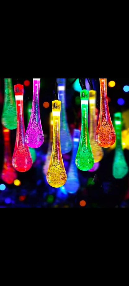 String Lights for Decoration - 14 LED Rain Drop Fairy Lights Waterproof Indoor Outdoor for Home Decoration