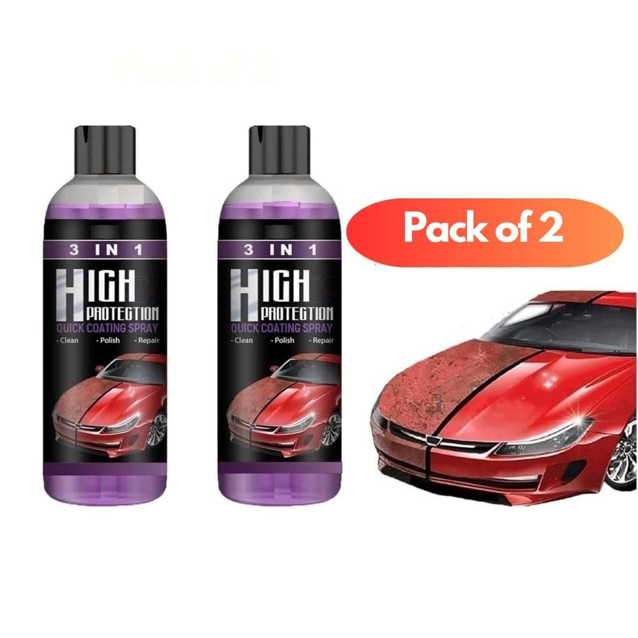 3 in 1 High Protection Quick Car Ceramic Coating Pack of 2 with 1 Pump c&b Accessories