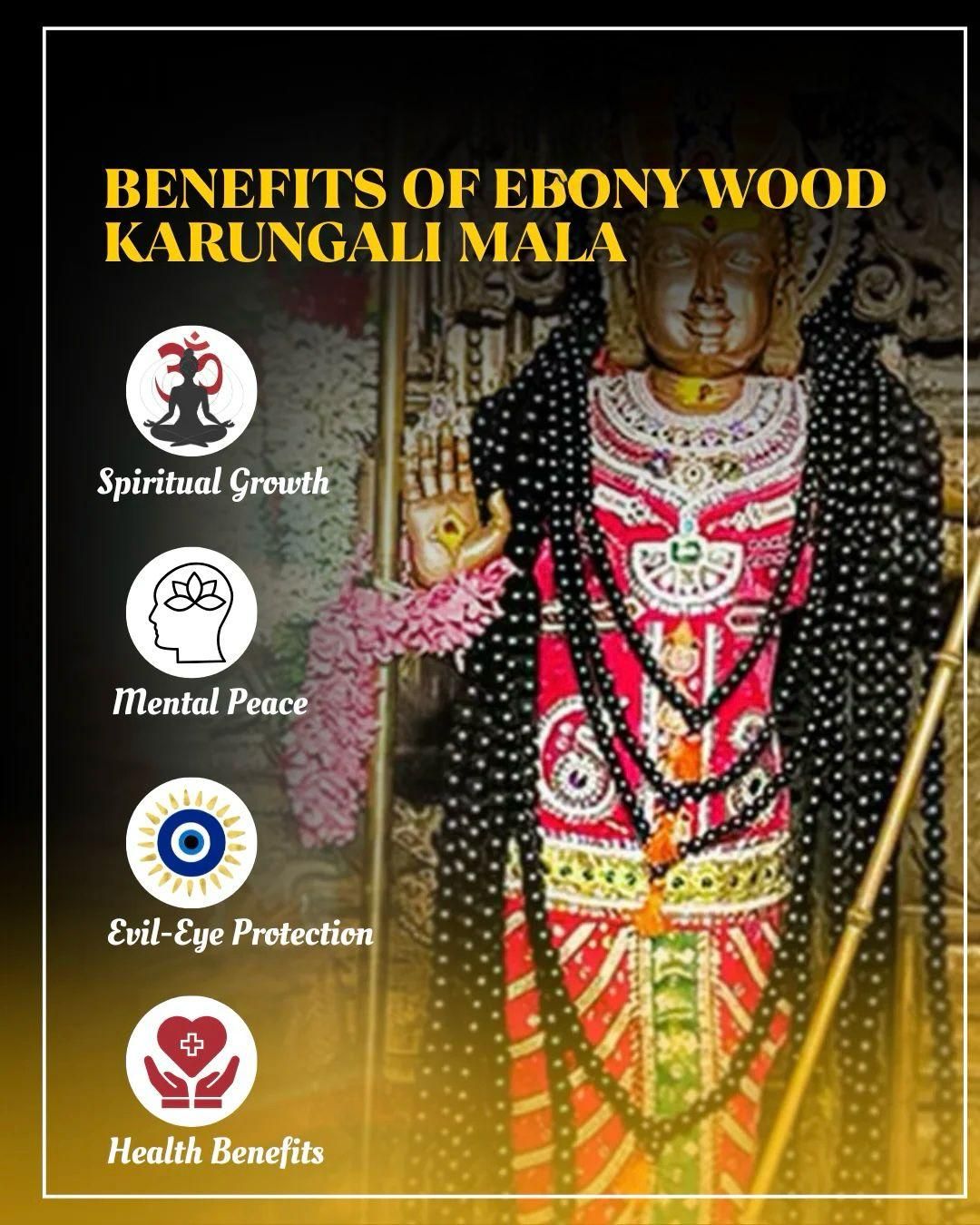 Original Karungali Mala 108 Beads Ebony Wood Jewellery