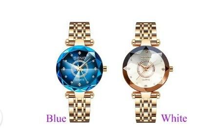 Diamond Shape Multicolour Dial and Rose Gold Strap Watch for Womens and Girls Accessories