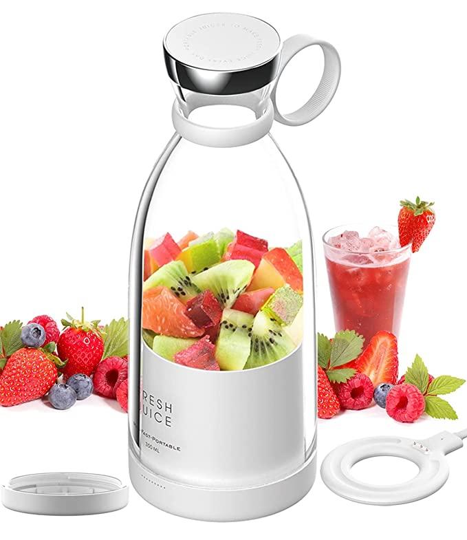 Portable Blender Juicer for Smoothie, Juice, Vegetable, Shakes with 4 Blades, Wireless Charging Mini Blender 400ml Home Essentials