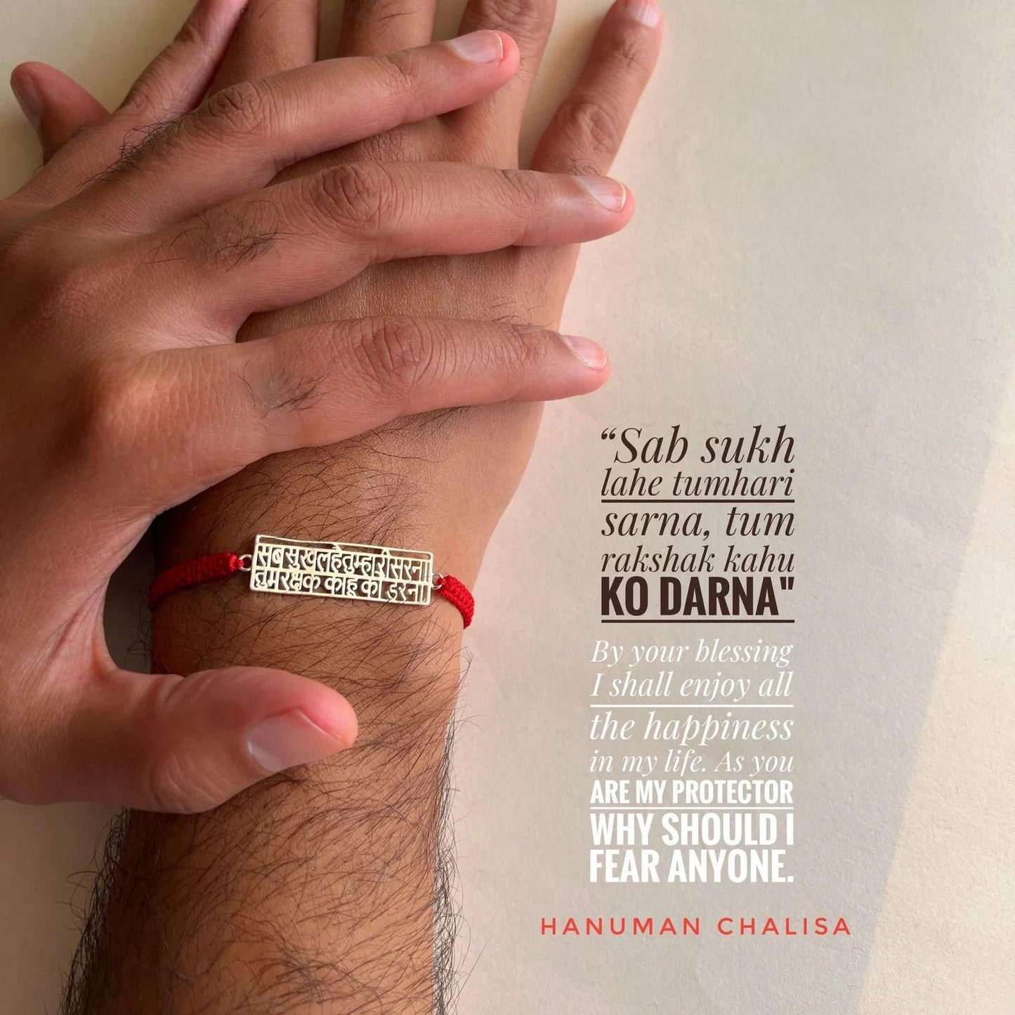 Hanuman Chalisa Protection Silver Plated Bracelet Jewellery