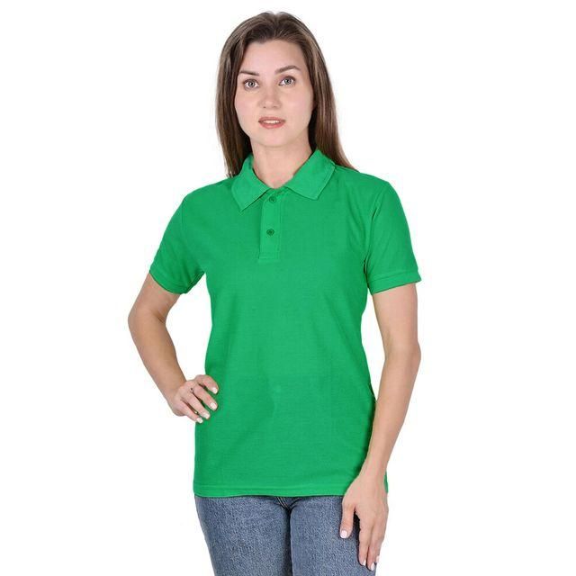 Ketex Green Cotton Blend Polo Neck Tshirt Women Western