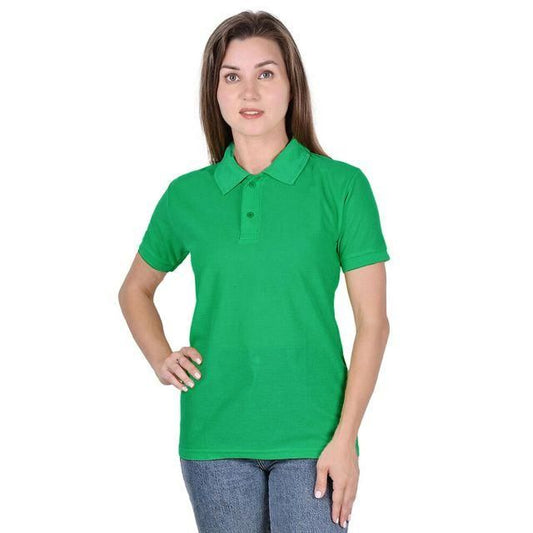 Ketex Green Cotton Blend Polo Neck Tshirt Women Western