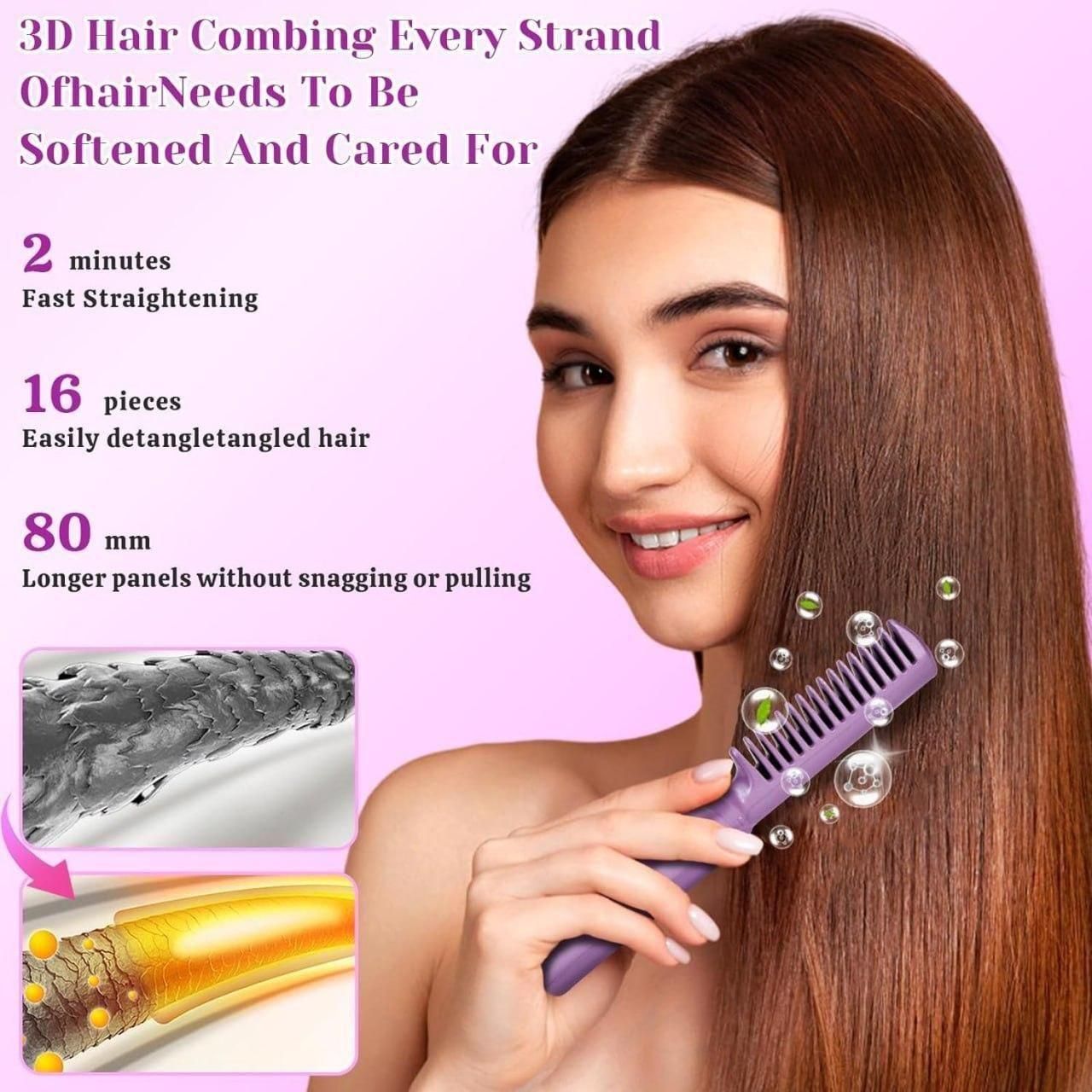 Meneflix Portable Mini Hair Straightener Cordless Rechargeable Mini Adjustable Hair Straightener Hot Comb Electronics Beauty & Personal Care