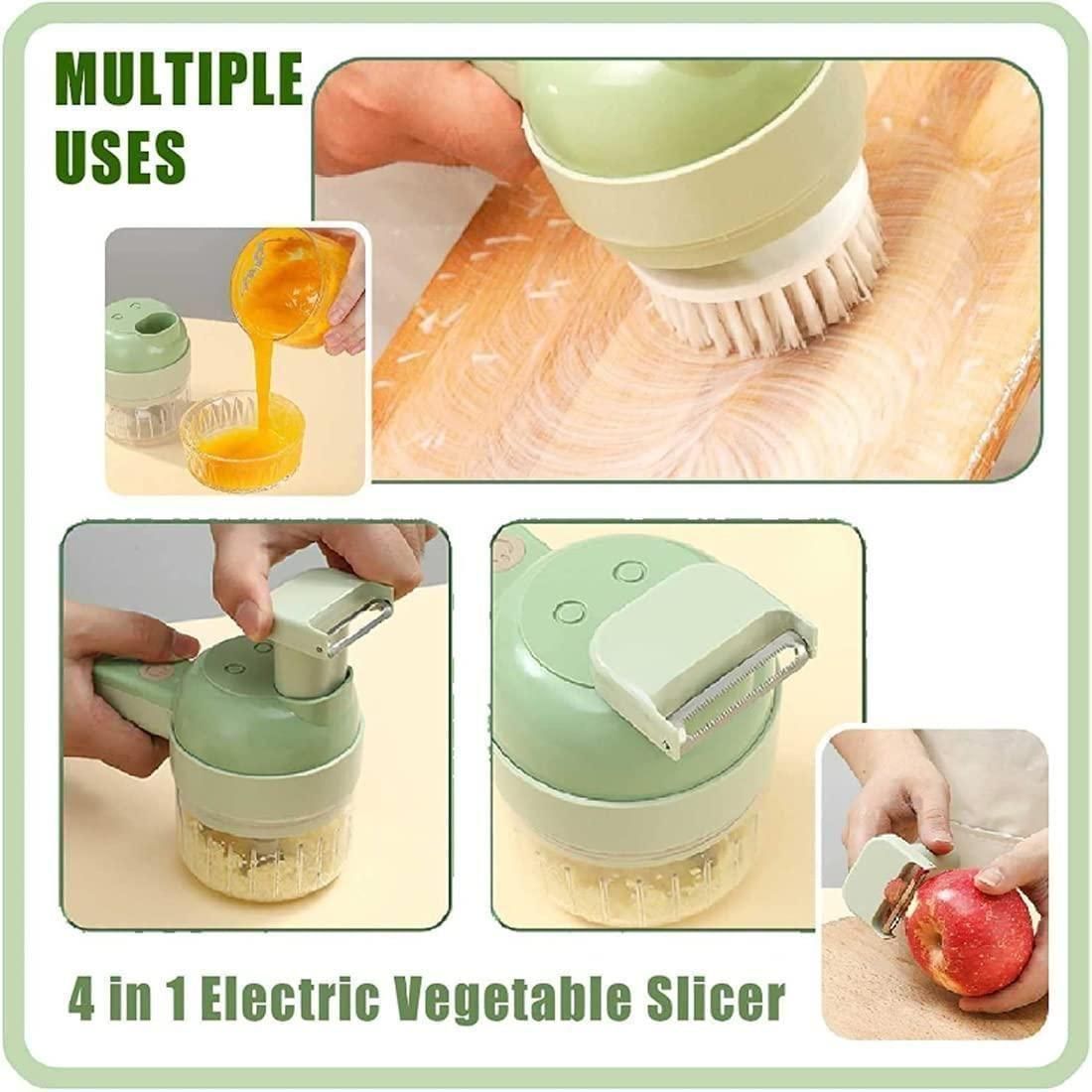 4 in 1 Portable Electric Vegetable Cutter Set Home Essentials