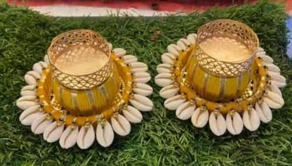 Cowrie Dholakh Tealight Holder Pack of 2