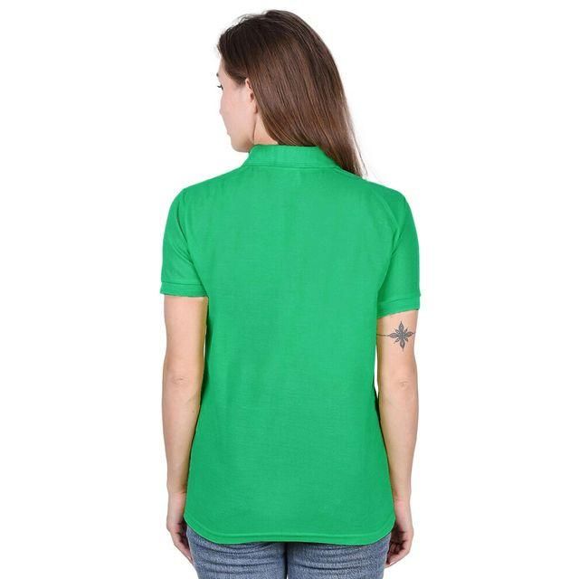 Ketex Green Cotton Blend Polo Neck Tshirt Women Western