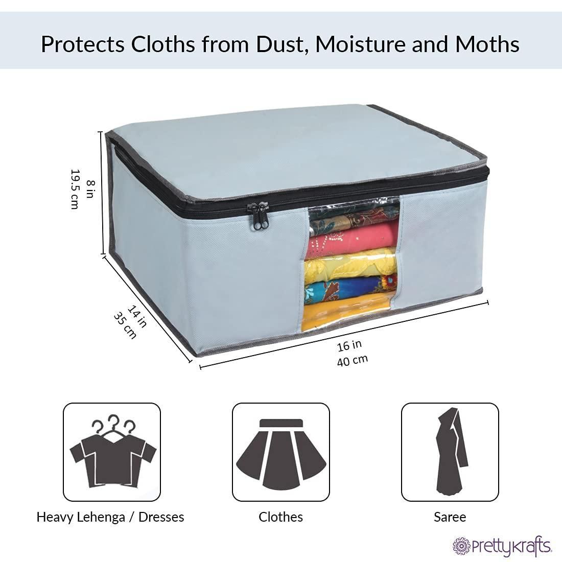 Saree Cover - Solid Non Woven Saree Cover for Wardrobe (Pack of 6) Home Essentials