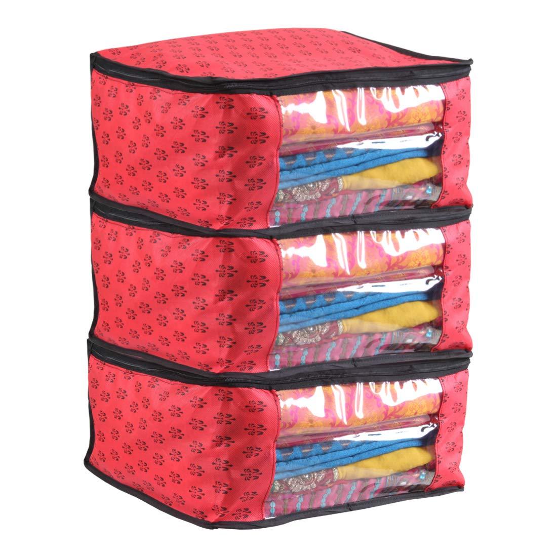 Saree Cover - Non Woven Printed Big Size Saree Covers ( Pack of 3 ) Home Essentials