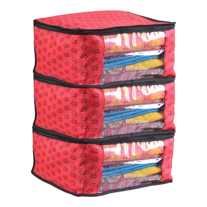 Saree Cover - Non Woven Printed Big Size Saree Covers ( Pack of 3 ) Home Essentials