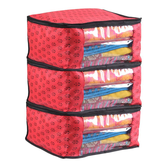 Saree Cover - Non Woven Printed Big Size Saree Covers ( Pack of 3 ) Home Essentials