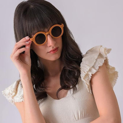 Haute Sauce Women Brown Lens Brown Round Sunglasses (Pack of 2) Accessories