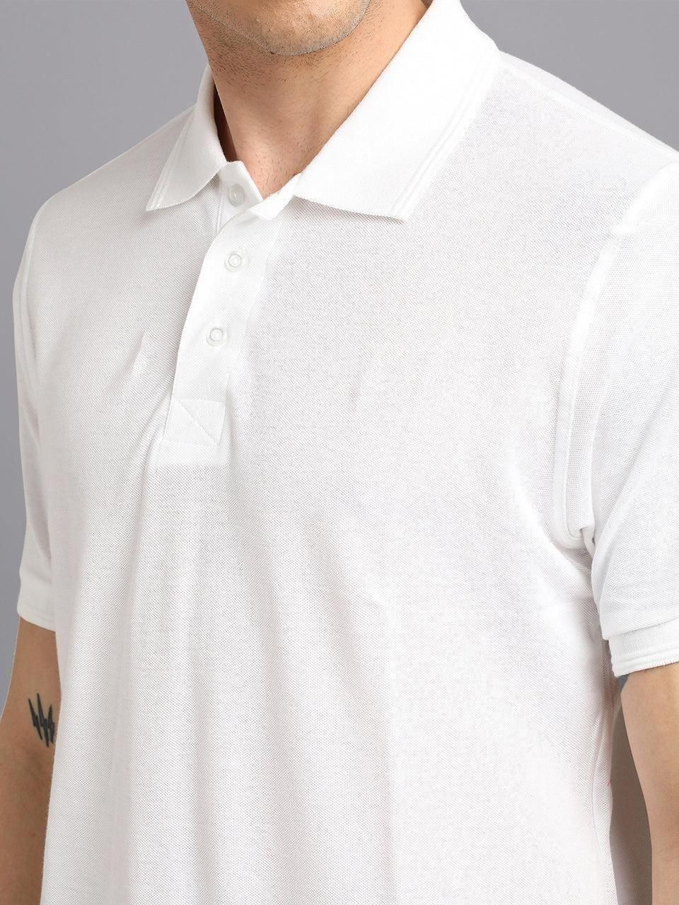 Matte Solid Half Sleeves Men's Polo T-Shirt Men