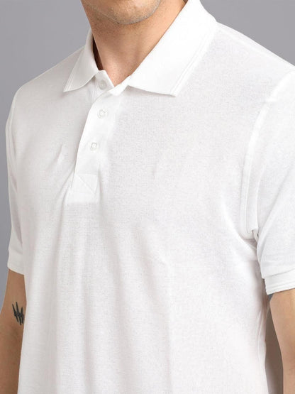 Matte Solid Half Sleeves Men's Polo T-Shirt Men