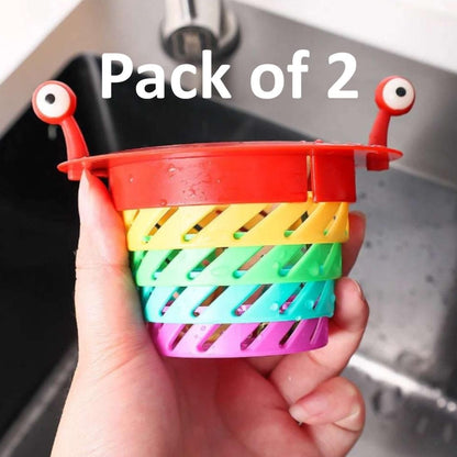 Anti-Blocking Collapsible Sink Strainer Basket - Multicolor (Pack of 2)