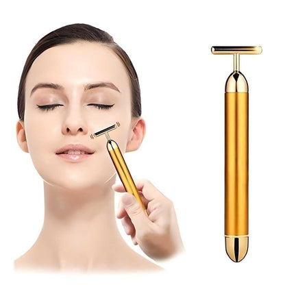 24K Gold Energy Beauty Bar Electric Facial Massage Roller Electronics