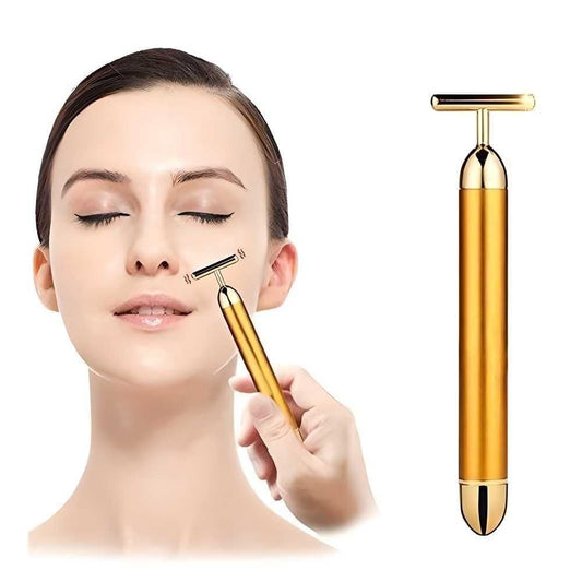 24K Gold Energy Beauty Bar Electric Facial Massage Roller Electronics