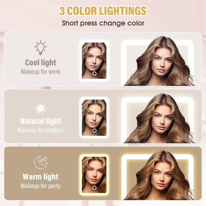 White Jewelry Box with LED Mirror Home Essentials