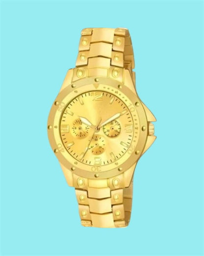 Men's Golden Stainless Steel Watches Accessories