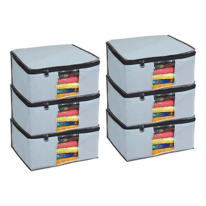 Saree Cover - Solid Non Woven Saree Cover for Wardrobe (Pack of 6) Home Essentials