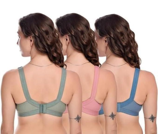 Full Coverage Non Padded Bra Pack of 3 Women Western
