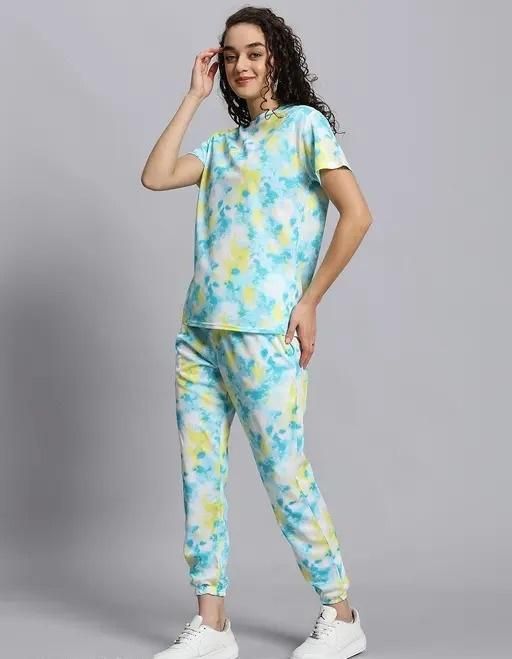 Women's Casual Tie Dye Print Night Suit Women Western