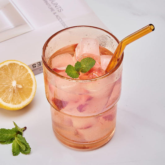 Over glass water bottle with straw Home Essentials