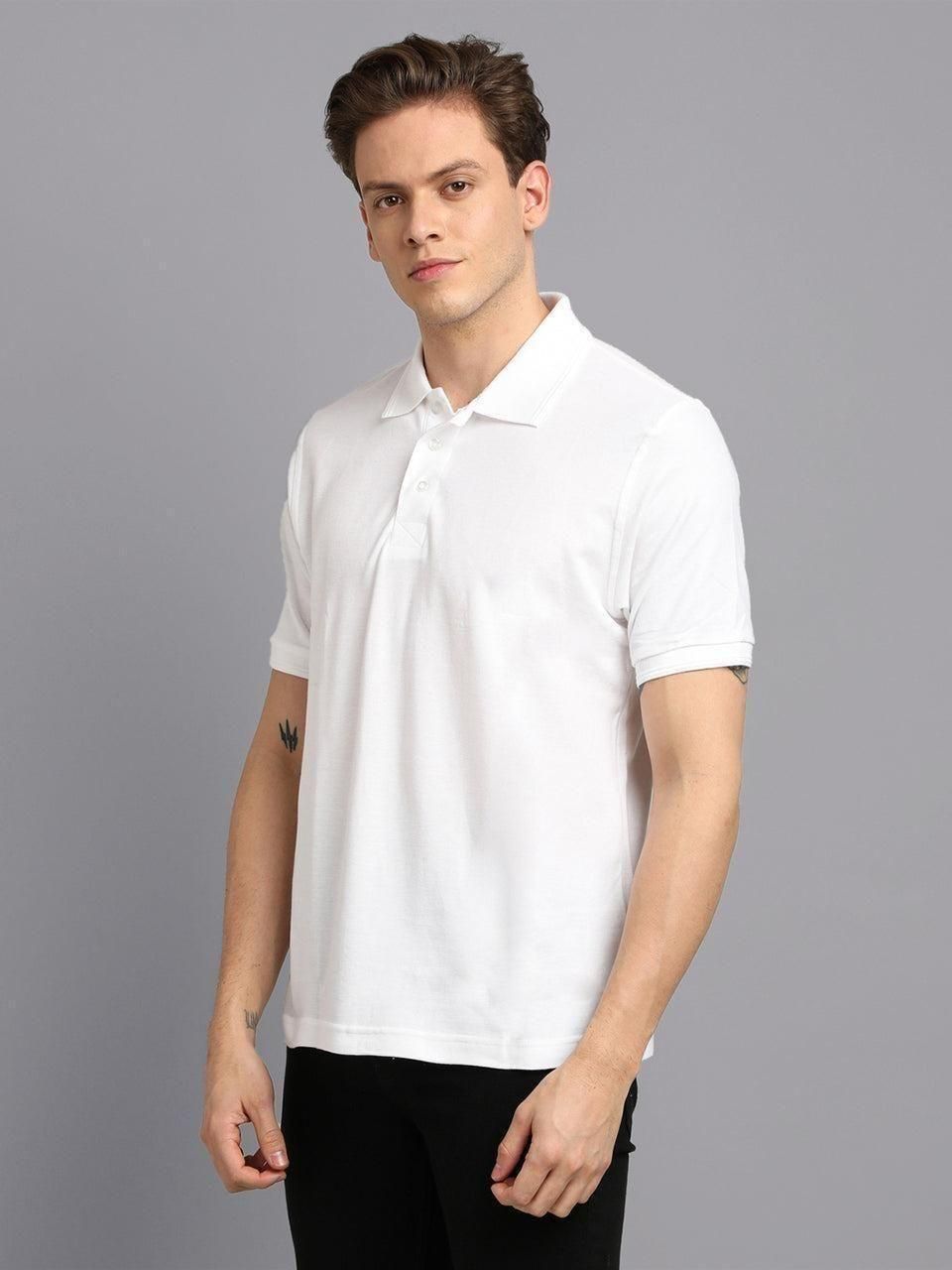 Matte Solid Half Sleeves Men's Polo T-Shirt Men