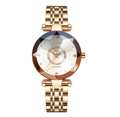Diamond Shape Multicolour Dial and Rose Gold Strap Watch for Womens and Girls Accessories