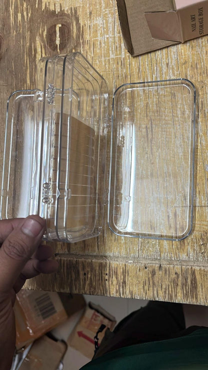 3 Fold Transparent Nail Organizer Case