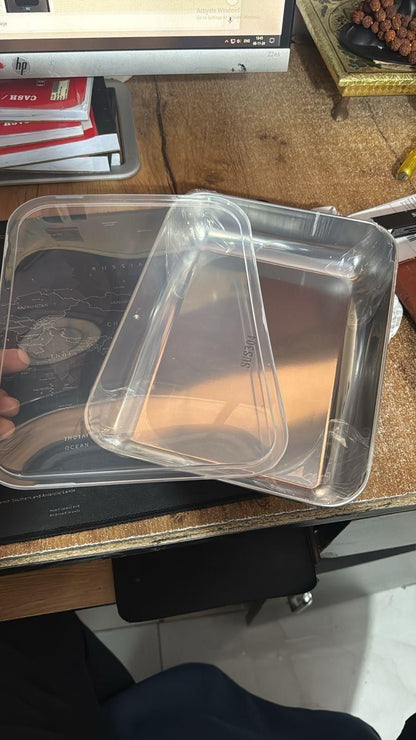 Non Stick Baking Pan Food Storage Box with Cover Pack of 2 Home Essentials